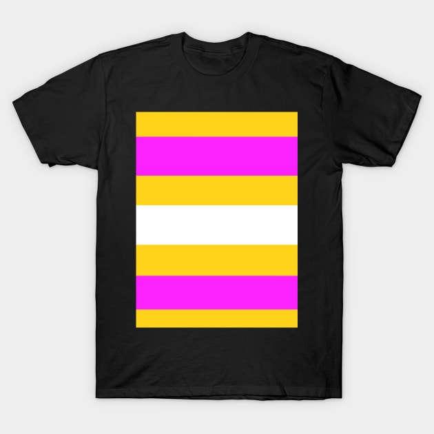 Yellow, Pink & White Stripe T-Shirt by faiiryliite